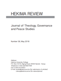 					View Hekima Review No. 58 (May 2018)
				